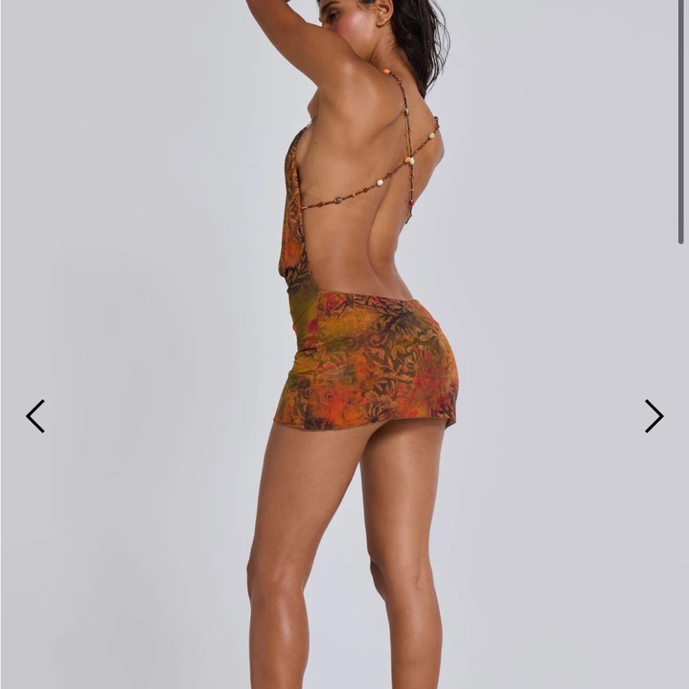 Hina Backless Mini Dress With Beaded Trims